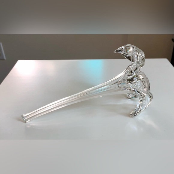 Hand Blown Clear Art Glass Lily Trumpet Flower - Picture 4 of 6